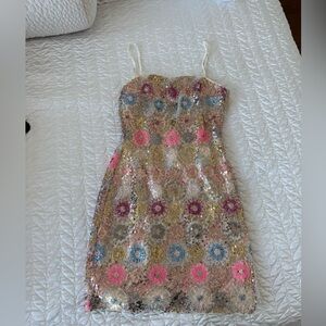 12th Tribe Sequin Multi-Color Gold Party Jacket